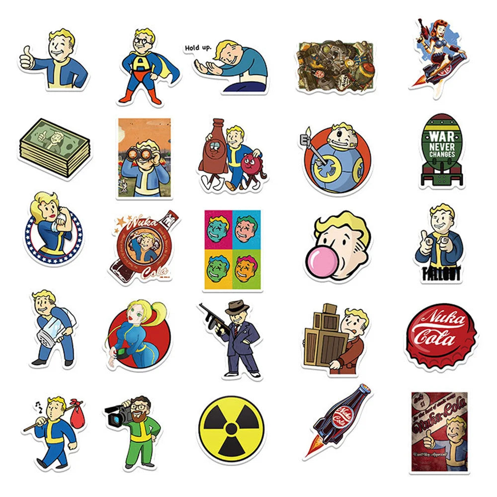 50PCS     FalloutGame Graffiti Waterproof Sticker Suitcase Notebook Skateboard Refrigerator Stationery Box Water Cup