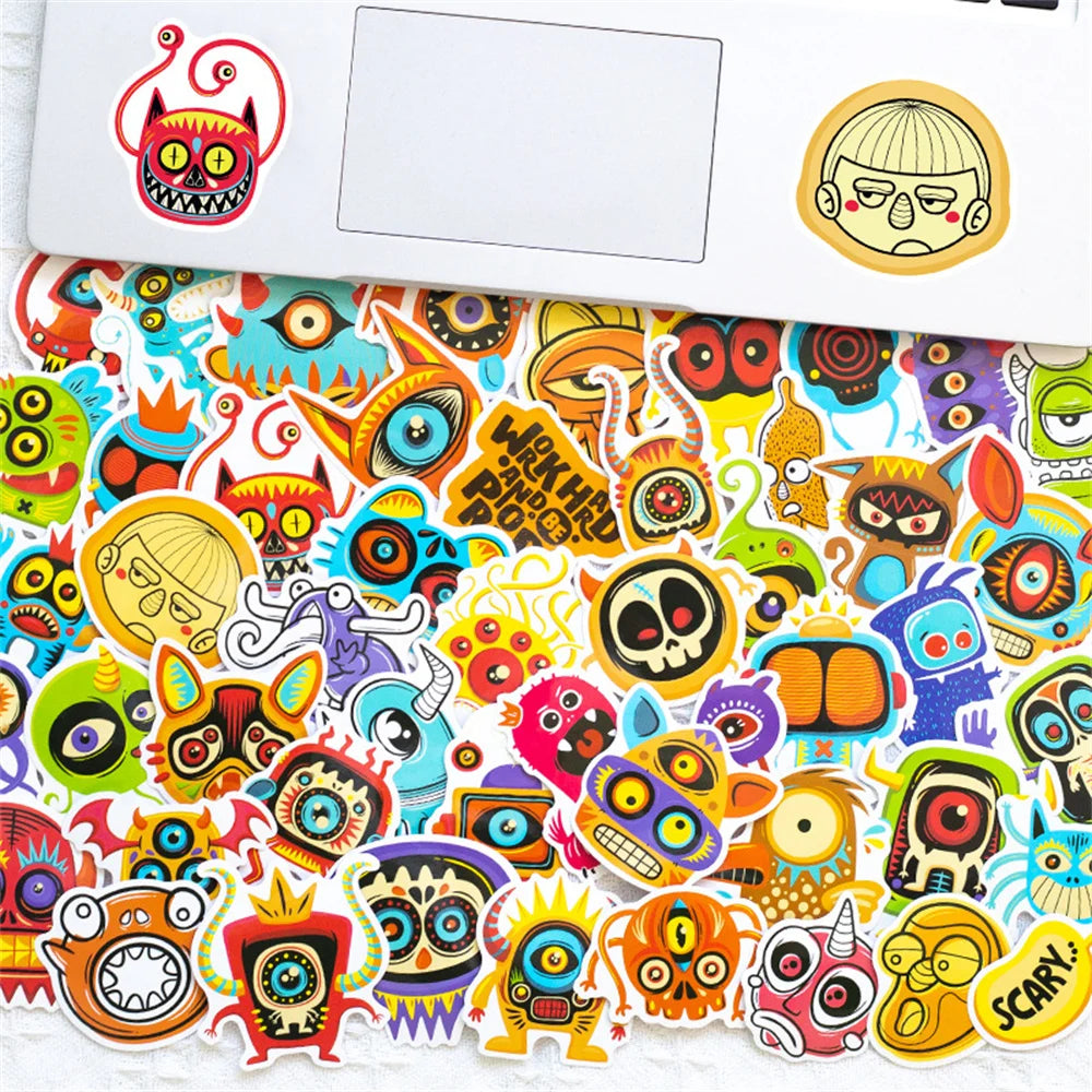 50PCS Little Monster Personality Cartoon Anime Graffiti Stickers Laptop Phone Case Bicycle Guitar Sticker