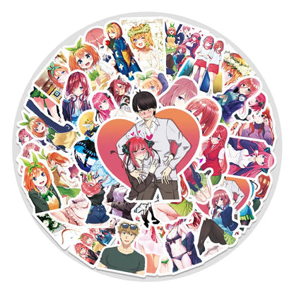50pcs Riman Five Part Flower Wedding Cartoon DIY Sticker Notebook Computer Car Refrigerator Graffiti Sticker