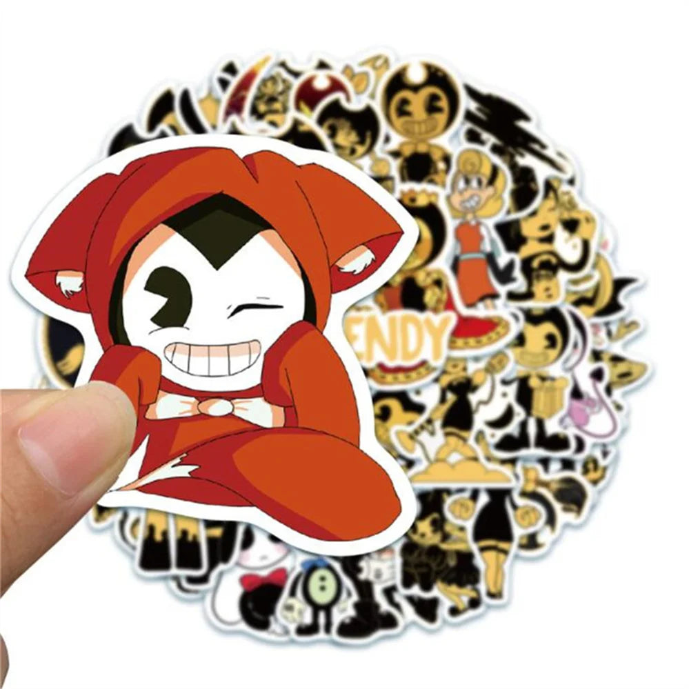50PCS Retro Cartoon Horror Game Diary Graffiti Mobile Phone Shell Skateboard Decoration Waterproof Sticker Toy