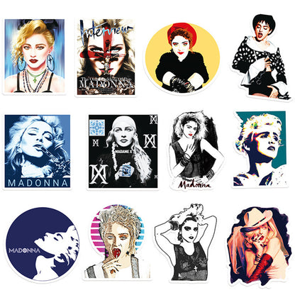 50 PCS Glamour Icon Stickers, Cute & Chic Celebrity Cartoon Doodles for Pop Culture Fans and Fashion Journals