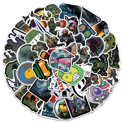 50PCS Shooting Game Halo Graffiti Waterproof Sticker Suitcase Notebook Refrigerator SkateboardStationeryBoxHelmet
