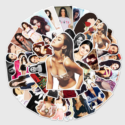 50pcs Popular Beautiful Woman Selena Gomez Graffiti Personality DIY Suitcase Mobile Phone Case Toy Sticker