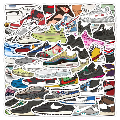 50pcs Personalized Trendy Sneakers Graffiti Personalized DIY Decoration Suitcase  Phone Case Toy Sticker