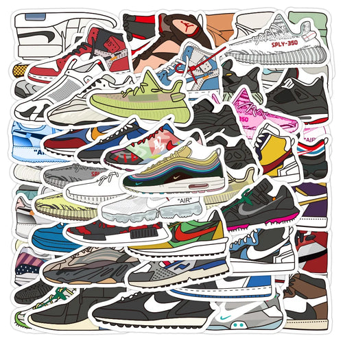 50pcs Personalized Trendy Sneakers Graffiti Personalized DIY Decoration Suitcase  Phone Case Toy Sticker