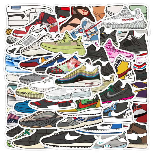 50pcs Personalized Trendy Sneakers Graffiti Personalized DIY Decoration Suitcase  Phone Case Toy Sticker
