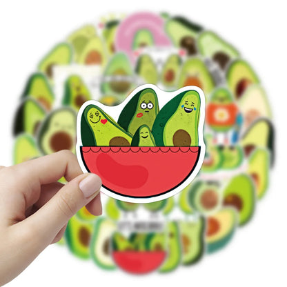 50PCS Fruit Cartoon Avocado Graffiti Laptop Guitar Motorcycle Luggage Skateboard Bike Waterproof Sticker