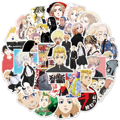50pcs Cartoon Animation Tokyo Avenger Graffiti Sticker Mobile Phone Trunk Waterproof Sticker
