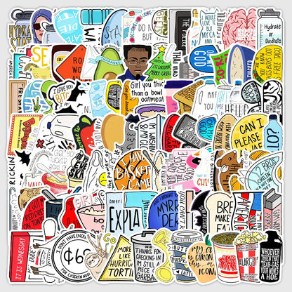 50 pieces of non-repetitive vine graffiti stickers, personalized DIY luggage, car, phone case, laptop, waterproof bathroom decoration sticker toys