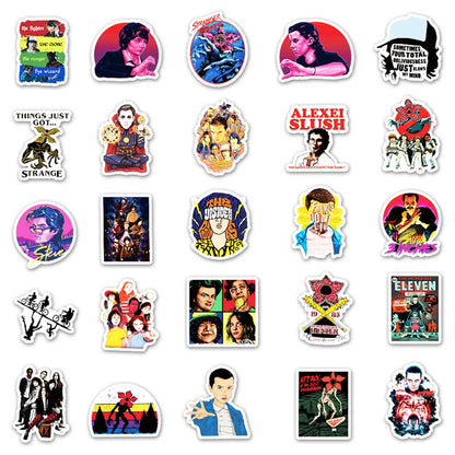 50PCS Stranger Things Cartoon Graffiti Stickers Luggage Laptop Phone Decoration Waterproof Stickers