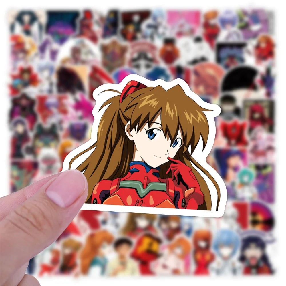 50pcs  Japanese Anime EVANGELION Stickers for Notebook Computer  Children's Wholesale of Toy Stickers
