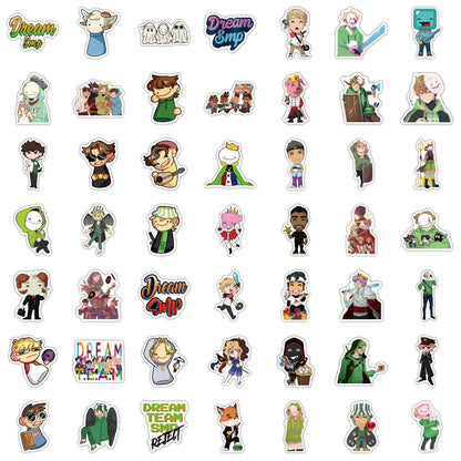 50PCS Dream SMP Game Cartoon Graffiti Waterproof Sticker Suitcase Notebook Refrigerator Skateboard Water Cup Helmet