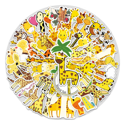 50PCS Giraffe Personality Cute Cartoon Animal Graffiti Waterproof Sticker Suitcase Notebook Skateboard Water Cup