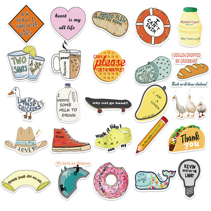50PCS Adorable Cartoon Minimalist Doodle Stickers for Skateboards, Bags, Laptops, Stationery Boxes, and Beautiful DIY Desktop Decor Decals