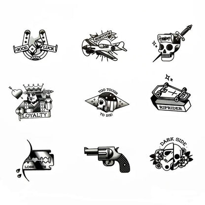50 pieces of black and white creative Egyptian element pattern graffiti stickers, personalized DIY home decoration stickers for mobile phones, laptops, notebooks, suitcases and refrigerators, toys