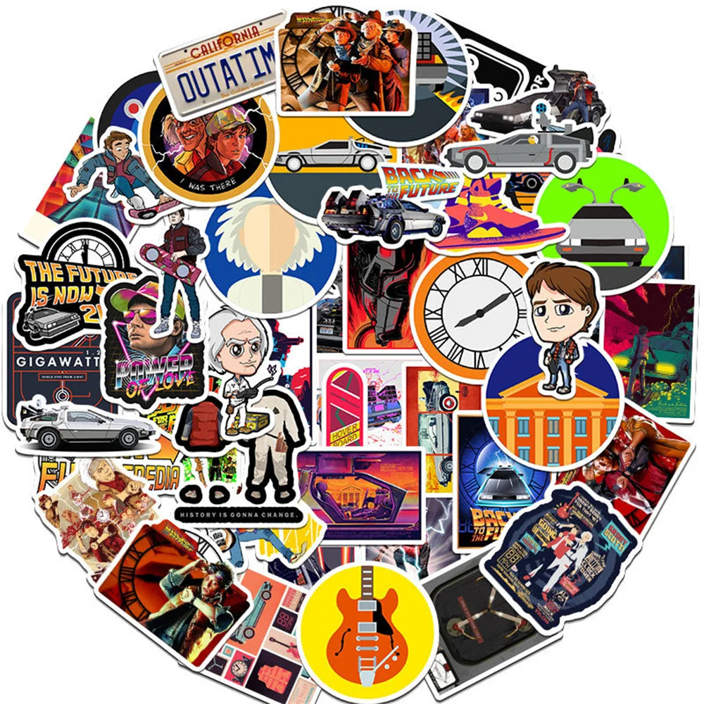 50PCS Film Back To The Future Graffiti Waterproof Sticker Suitcase Notebook Refrigerator Skateboard StationeryBox