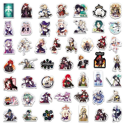 50 pieces of game source cartoon cute character graffiti stickers, personalized DIY skateboard bags, phone cases, notebook books, laptop decoration sticker toys