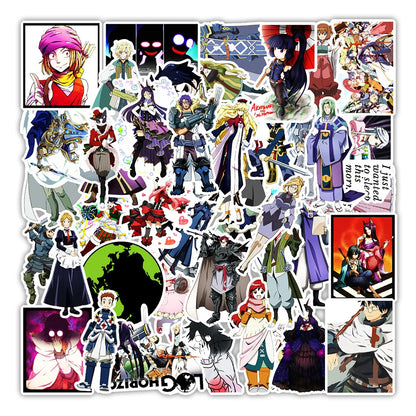 50Pcs Log Horizon Cartoon Anime Graffiti Stickers Kids Trolley Diy Skateboard Laptop Helmet Luggage Phone Case