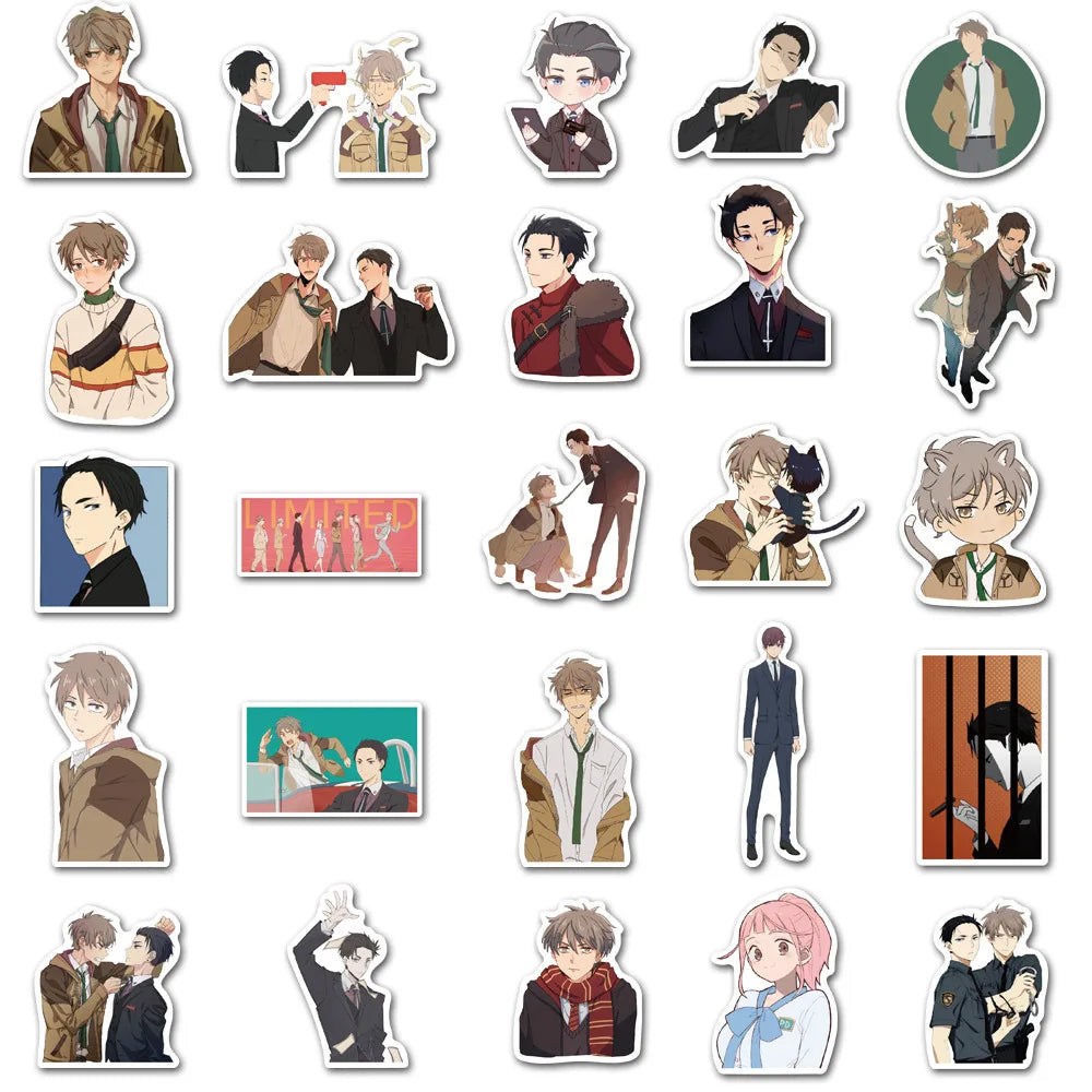 50PCS New Anime Rich Criminal Police Graffiti Stickers Luggage Laptop Refrigerator Mobile Phone Waterproof Stickers