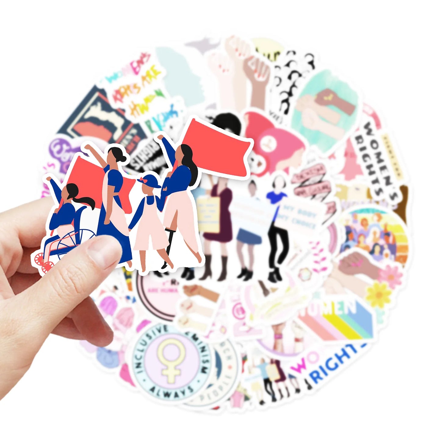 50PCS New Feminist Cartoon Graffiti Waterproof Sticker Suitcase Notebook Refrigerator Skateboard Water Cup Helmet