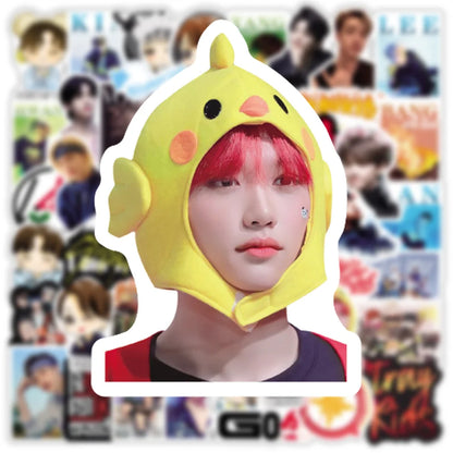 50 pieces of creative cartoon character graffiti stickers from Korean boy bands, personalized decorative notebooks, skateboards, guitars, suitcases, stickers and toys