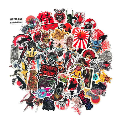 50PCS Cartoon Warrior Retro Luggage Trolley Suitcase Doodle Sticker Notebook Helmet Sticker