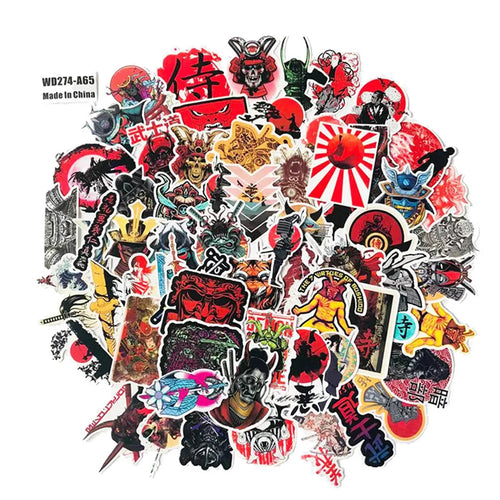 50PCS Cartoon Warrior Retro Luggage Trolley Suitcase Doodle Sticker Notebook Helmet Sticker