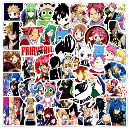 50PCS Cartoon Anime Fairy Tail Graffiti Stickers Luggage Laptop Guitar Bike Skateboard Waterproof Stickers