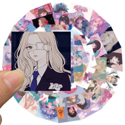 50PCS Cartoon Candy Girl Heart Comic Style Cute Creative Sticker Sticker Scrapbook Suitcase Phone Sticker