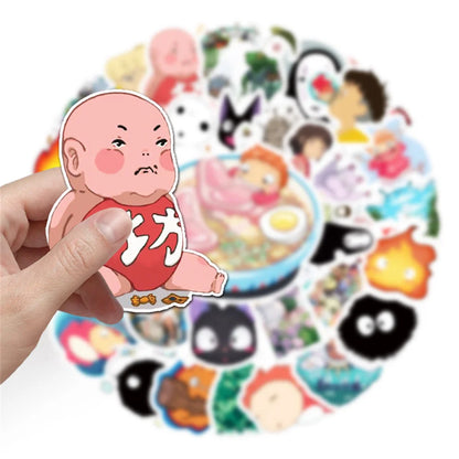 50PCS new super-burning cartoon day man Miyazaki Hayao Miyazaki animated graffiti decorative luggage waterproof stickers