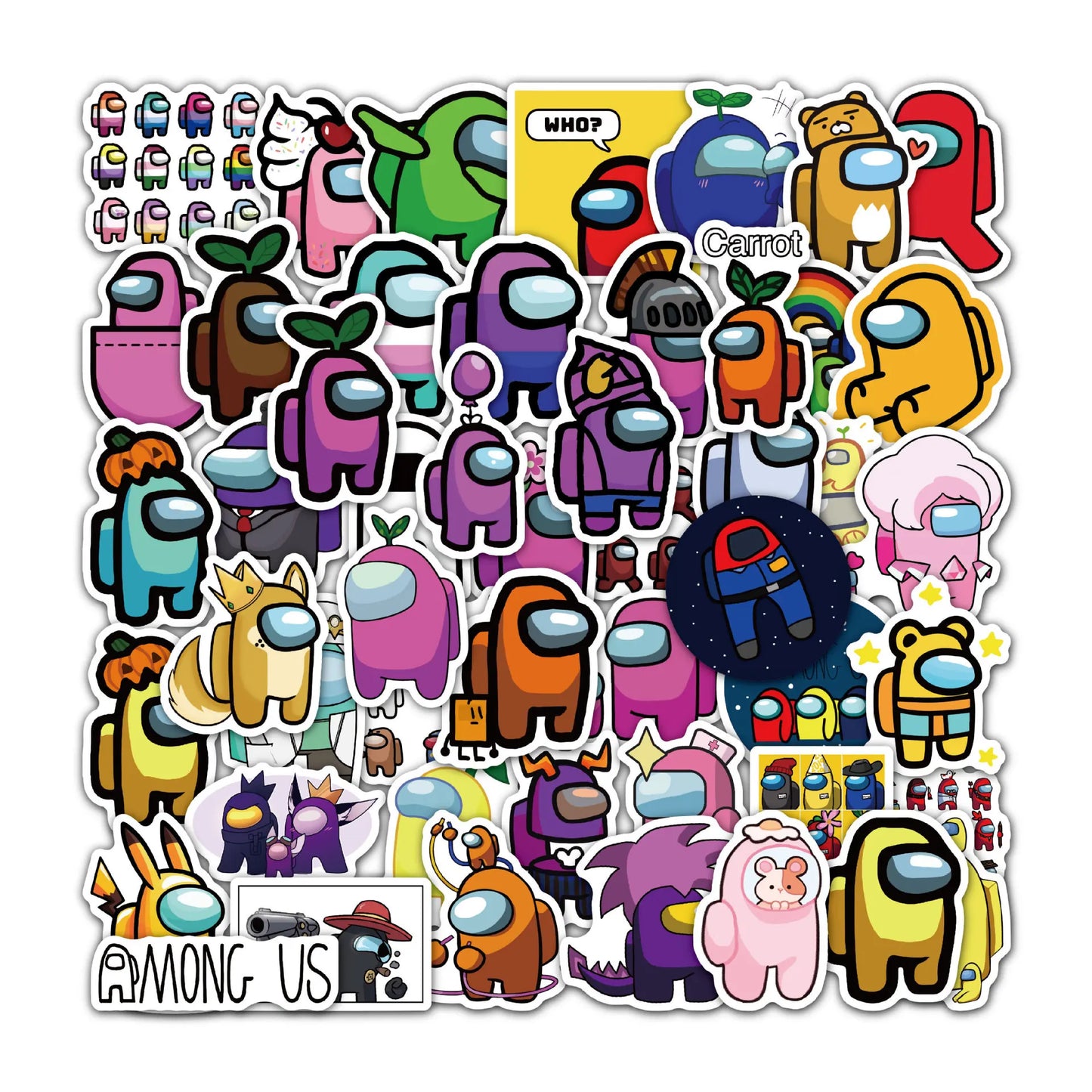 50pcs Animation Among Us Graffiti Waterproof Sticker Mobile Phone Case Guitar Notebook Refrigerator Water Cup