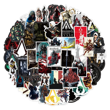 50PCS New Assassin Creed Personalized Decoration Graffiti Waterproof Sticker Notebook Skateboard Helmet Water Cup