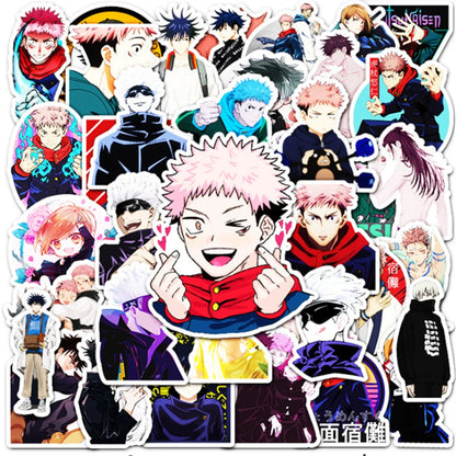 50 pieces of graffiti manual materials, decorative stickers, and toys for the character Satoru Gojo from Jujutsu Kaisen anime
