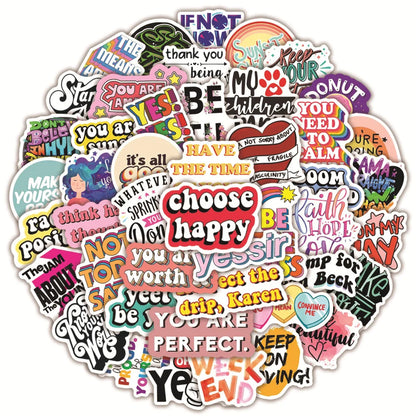 50PCS   Inspirational Classics Personality Graffiti Stickers Trolley Case Skateboard Refrigerator Laptop Sticker