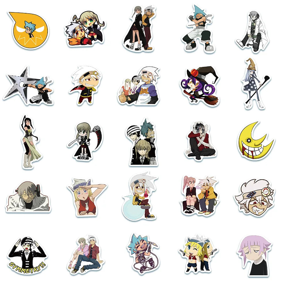 50PCS Anime Soul Eater Character Graffiti Sticker Decoration Luggage Motorcycle Case Laptop Waterproof Toy