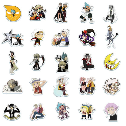 50PCS Anime Soul Eater Character Graffiti Sticker Decoration Luggage Motorcycle Case Laptop Waterproof Toy
