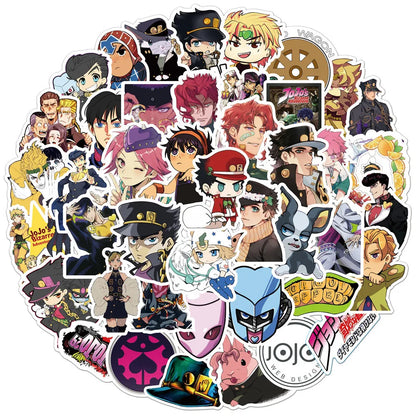 50PCS Cartoon JOJO's Bizarre Adventure Anime Graffiti Sticker Notebook Guitar Bike Skateboard Waterproof Sticker