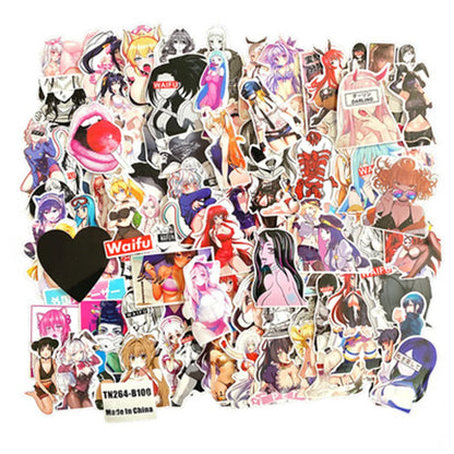 50PCS  Cartoon Anime Character Sexy Two-dimensional Pure Desire Graffiti Decoration Luggage Waterproof Stickers