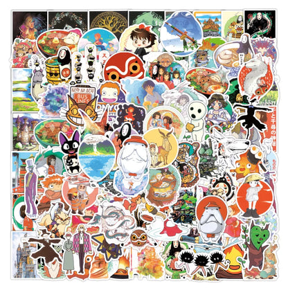 50pcs Japanese Animation Hayao Miyazaki Animation Graffiti Sticker Waterproof Sticker