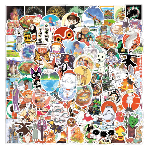 50pcs Japanese Animation Hayao Miyazaki Animation Graffiti Sticker Waterproof Sticker