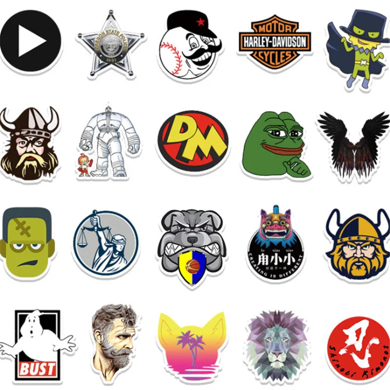 50 pieces of fashionable, alternative, trendy, rock - style graffiti stickers for laptop, suitcase, waterproof use, as well as guitar and helmet decoration