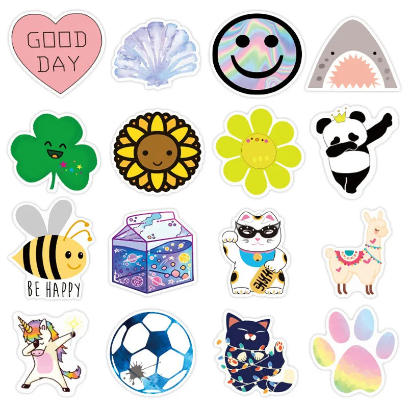 50 pieces of cartoon food cute graffiti stickers, personalized DIY stationery guitar cups, laptop phone cases, notebook books, decorative sticker toys