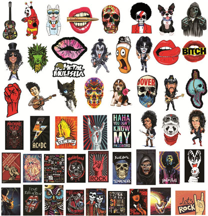 50PCS Rock Rock Graffiti Sticker Scooter Guitar Water Cup Trolley Case PVC Waterproof Sticker