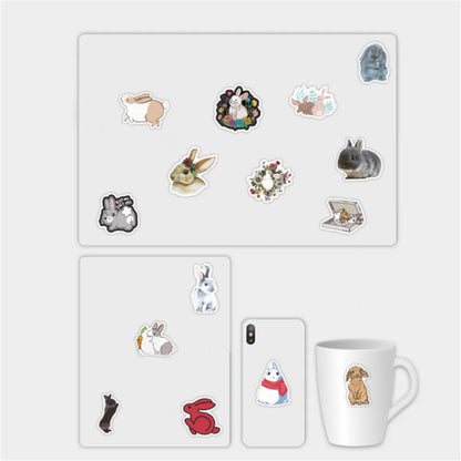 50PCS Cartoon Cute Rabbit Graffiti Stickers Scooter Notebook Scooter Guitar Waterproof Stickers Decorative Toys