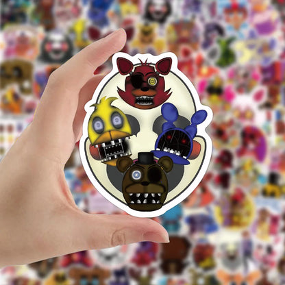 50PCS Teddy Bear's Five Night Harem Graffiti Sticker Notebook Skateboard Suitcase Waterproof Sticker Custom
