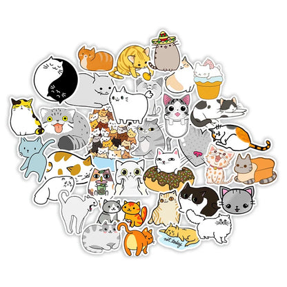 50PC   Cute Kitten Notebook Graffiti Stickers Mobile Phone Water Cup Car Helmet Refrigerator Motorcycle Stickers