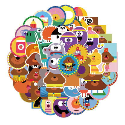 50PCS cartoon animation hi dog teacher stickers hand account notebook luggage waterproof stickers