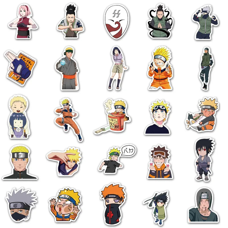 50PCS Japanese anime Naruto cartoon graffiti luggage laptop mobile phone personalized decoration stickers