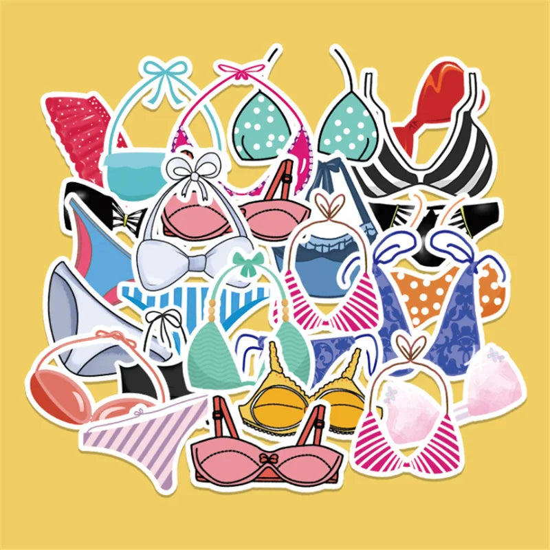 56PCS Sexy Bikini Cartoon Graffiti Stickers Personalized Creative Decorative Stickers Luggage Laptop Guitar Fridge Helmet Fashion Popular Decals Toys