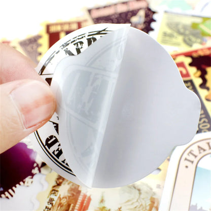 50PCS Retro Stamp Series Graffiti Laptop Guitar Motorcycle Luggage Skateboard Bike Waterproof Sticker
